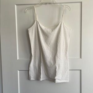 Elegant White Eyelet Women's Top